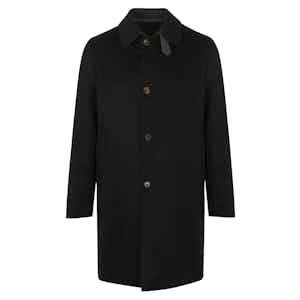 Black Cashmere Reversible Trench Coat