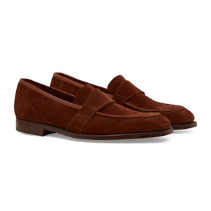 Brown Suede Owen Plain-Band Loafers