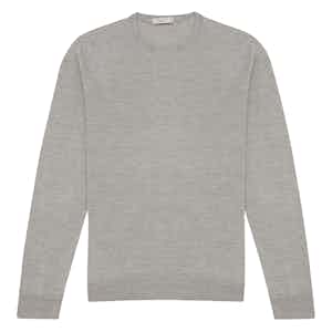 Grey Silk Crew Neck Sweater