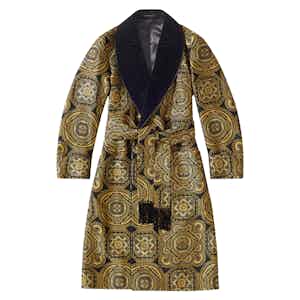 Black And Gold Porcelano Lined Dressing Gown