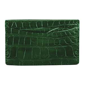 Emerald Crocodile Bond St Card Slip Case