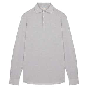 Grey Micro Jersey Polo Shirt