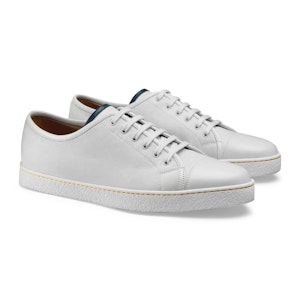 White Calf Leather and Rubber Levah Plimsoll Shoe