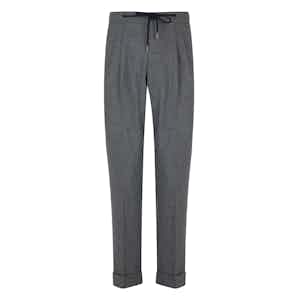 Grey Flannel Drawstring Trousers