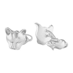 Sterling Silver Cat & Mouse Cufflinks