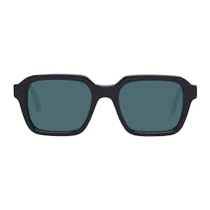 Black Bio-Acetate Lino Eco Bottle Green Lens Sunglasses