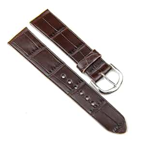 Brown Double Alligator Classic Watch Strap