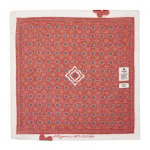 Red and Blue Diamonds Cotton and Linen Pocket Square