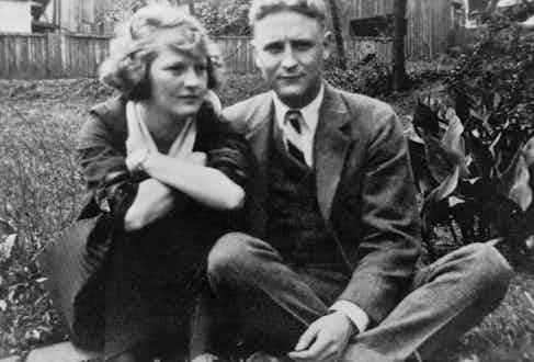 Zelda Sayre and F. Scott Fitzgerald pose for a photo at the Sayre home in Montgomery, Alabama, in 1919, the year before they married.