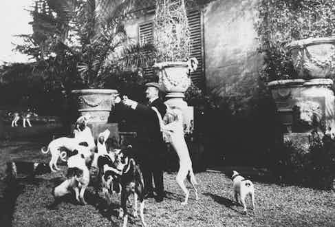 Gabriele d'Annunzio and his Dogs in the Garden of Capponcina. Photo by Photoservice Electa/UIG/Rex.
