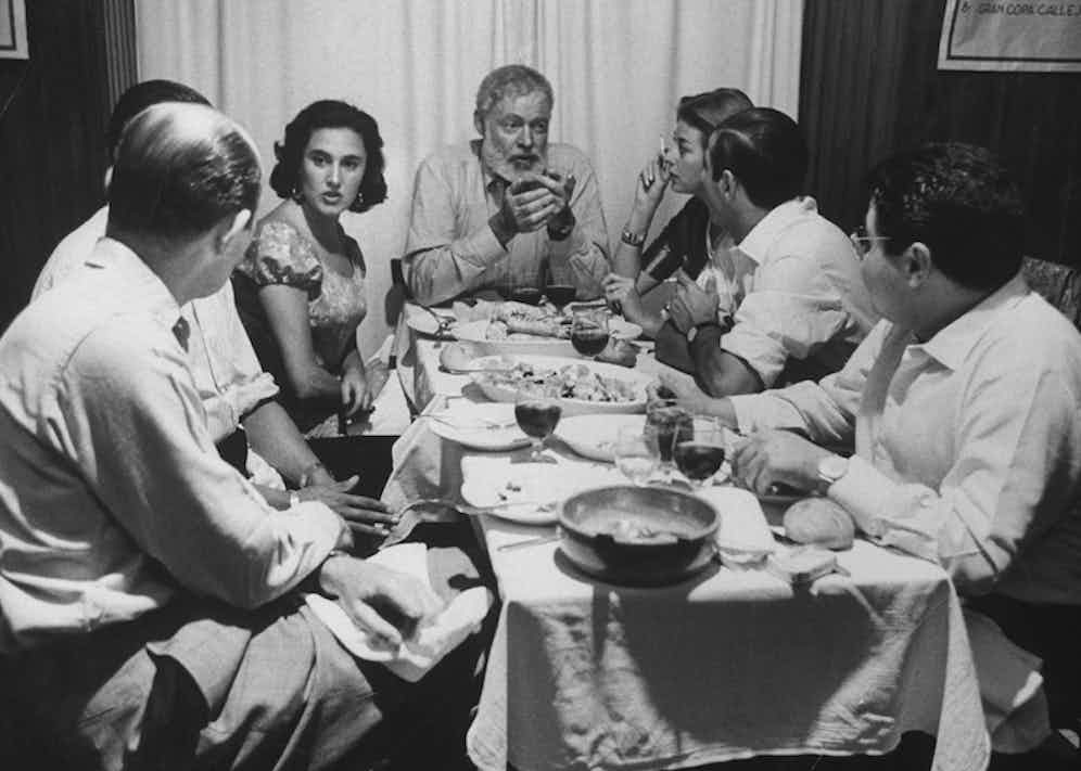 Author, Ernest Hemingway during visit with bullfighter Antonio Ordonez. Photo by Loomis Dean/The LIFE Picture Collection/Getty Images.