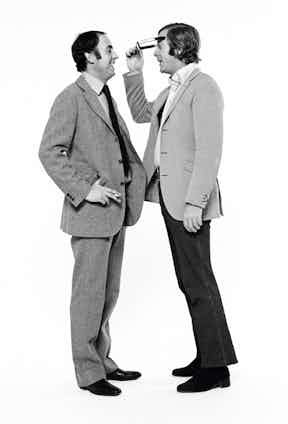British tailor Doug Hayward and film actor Michael Caine on 7th October 1971. Photo by Lichfield/Getty Images.