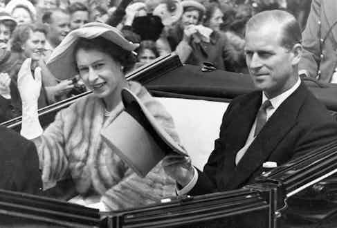 Queen Elizabeth II and Prince Philip arriving in style at Ascot, 1952.
