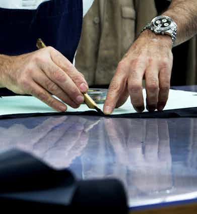 Every step in creating a Valstarino jacket is done by hand.