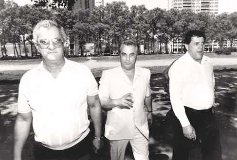 Gotti with Bobby Borriello, on his left, and Peter Gotti, on his right, circa 1987 Photo by Michael Schwartz/New York Post Archives / (c) NYP Holdings, Inc. via Getty Images)