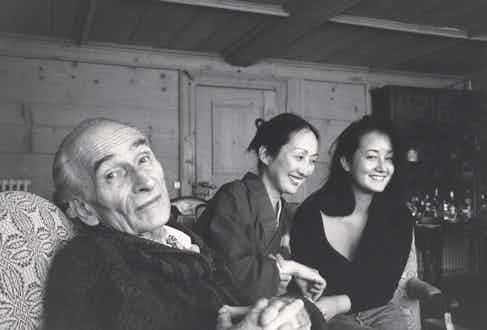 At home with Setsuko and their daughter, Harumi, 1990